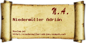 Niedermüller Adrián névjegykártya