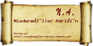 Niedermüller Adrián névjegykártya